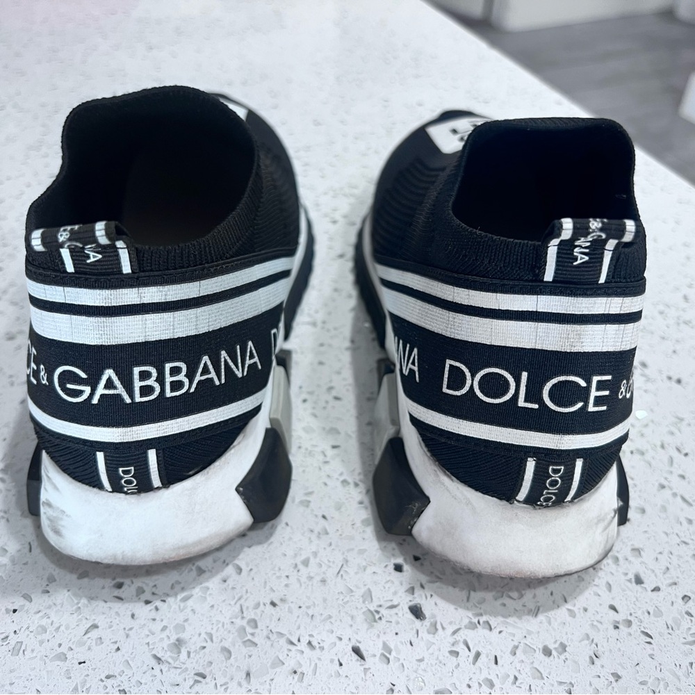Dolce & Gabbana Black and White Sorrento Slip-On Shoes Sz 38 GUC - Picture 3 of 15